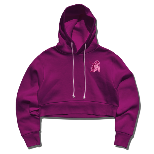 Pink "Fairy Glow" Crop Hoodie - PRE-ORDER