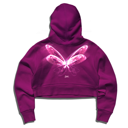 Pink "Fairy Glow" Crop Hoodie - PRE-ORDER